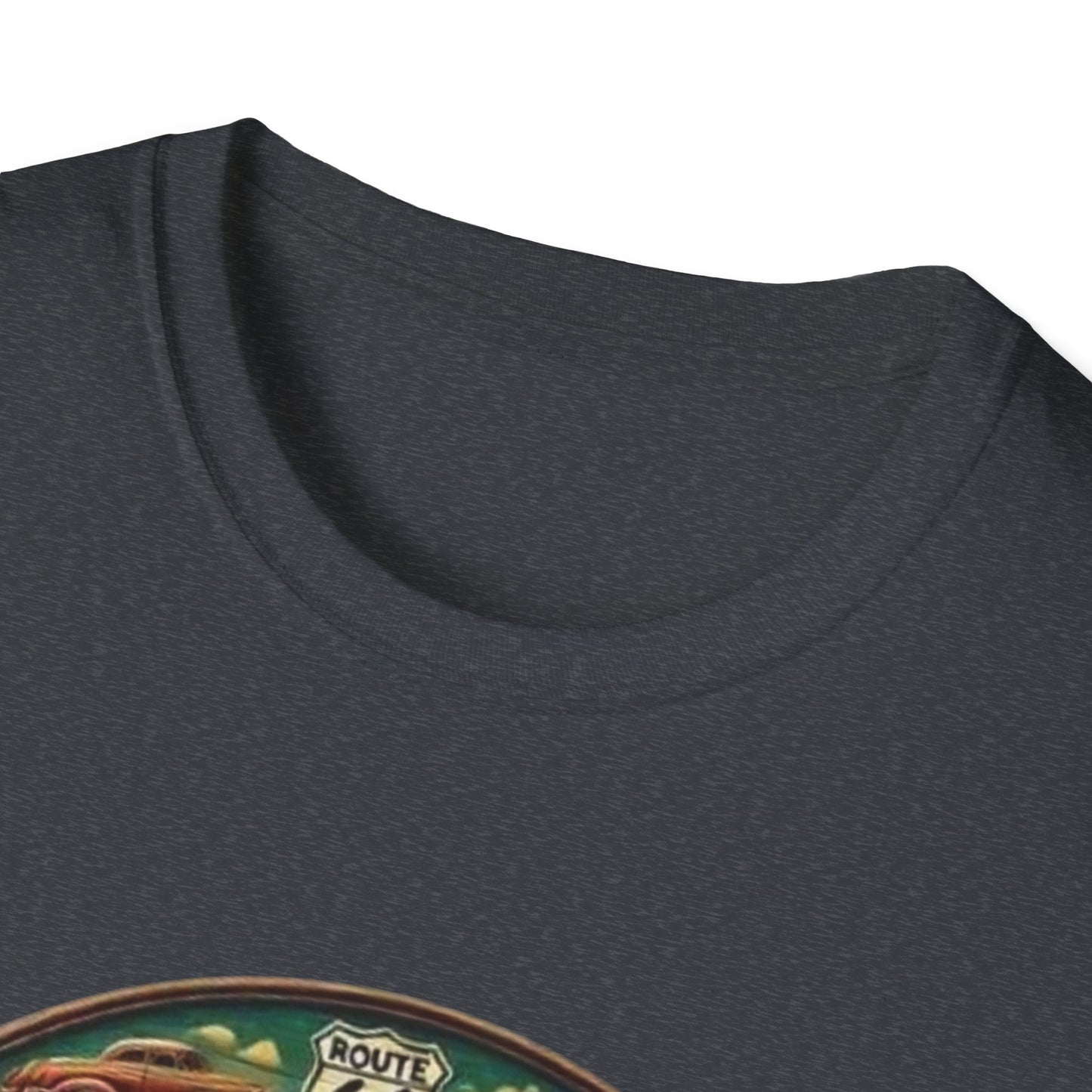 Vintage Route 66 Unisex Softstyle T-Shirt - Retro Travel Vibe