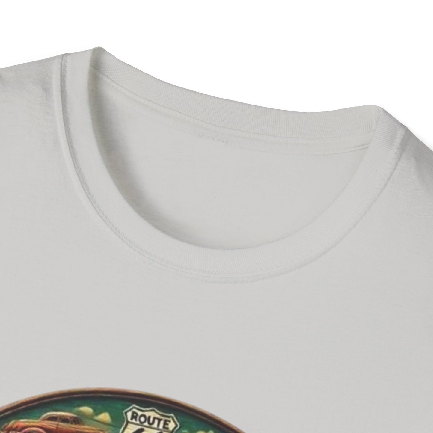 Vintage Route 66 Unisex Softstyle T-Shirt - Retro Travel Vibe
