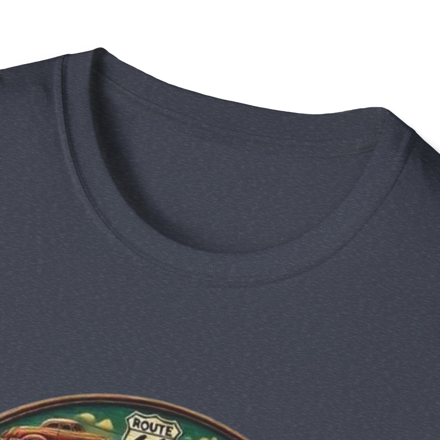 Vintage Route 66 Unisex Softstyle T-Shirt - Retro Travel Vibe