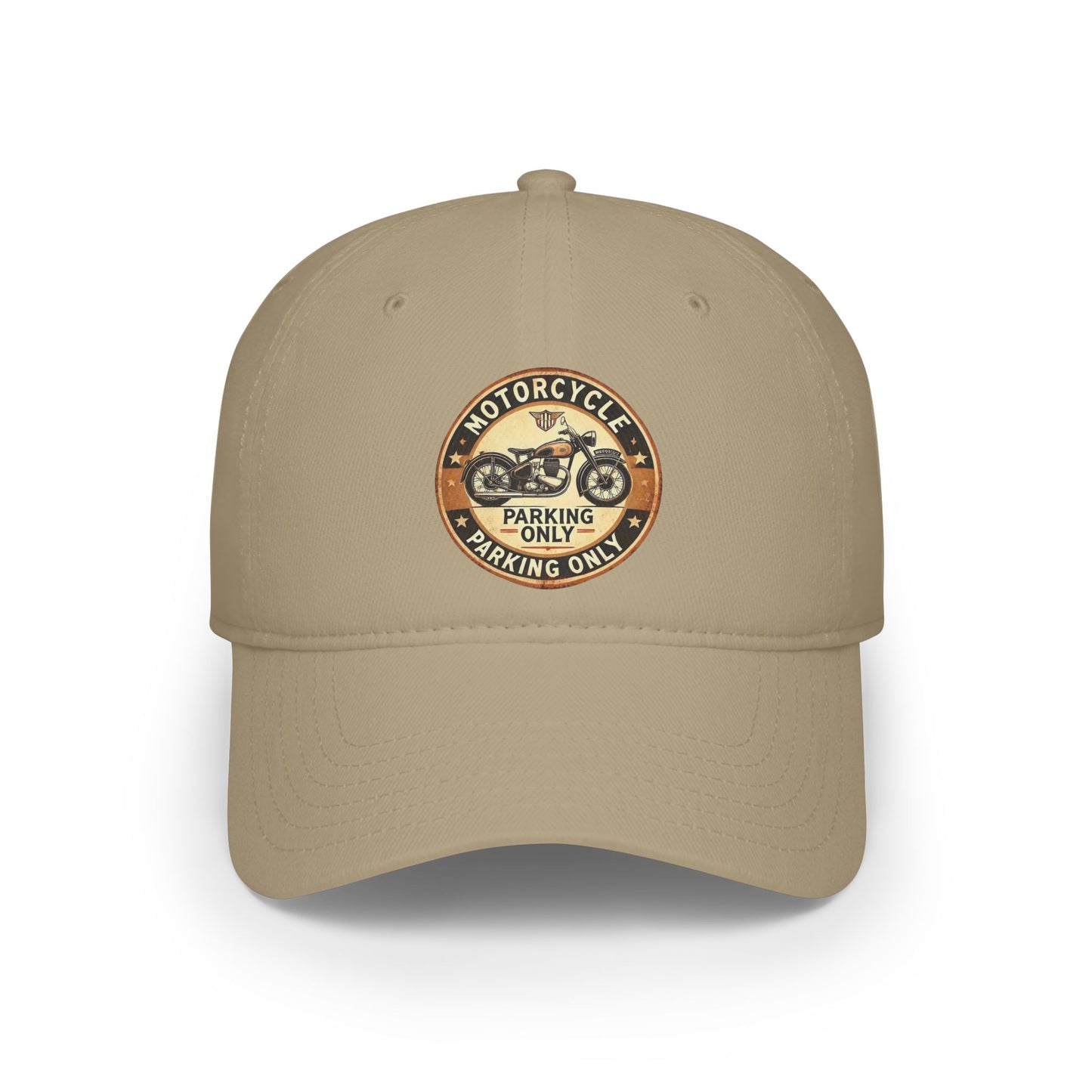 Motorcycle Parking Only Low Profile Baseball Cap, Adjustable Hat, Gift for Bikers, Red Cap, Outdoor Accessories