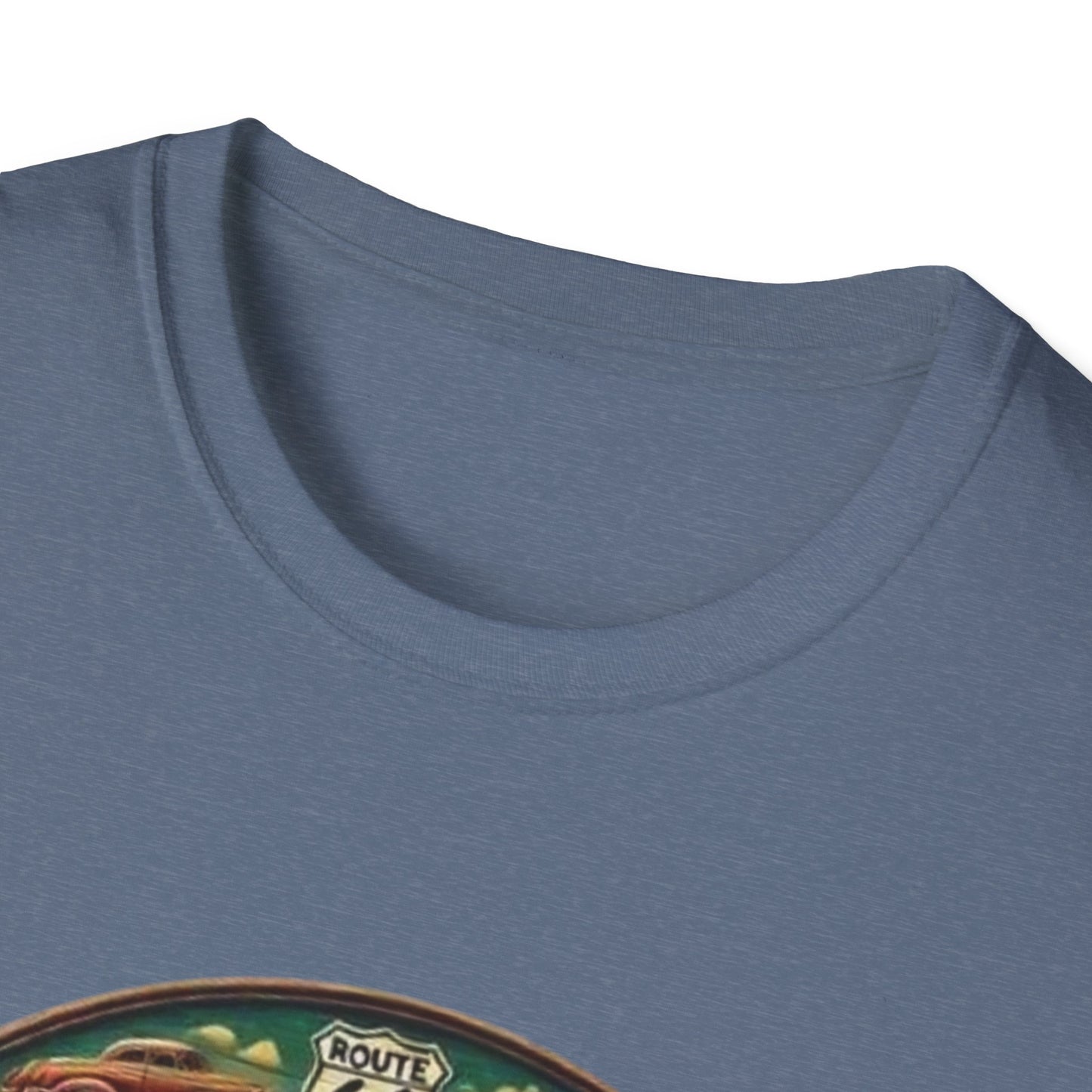 Vintage Route 66 Unisex Softstyle T-Shirt - Retro Travel Vibe