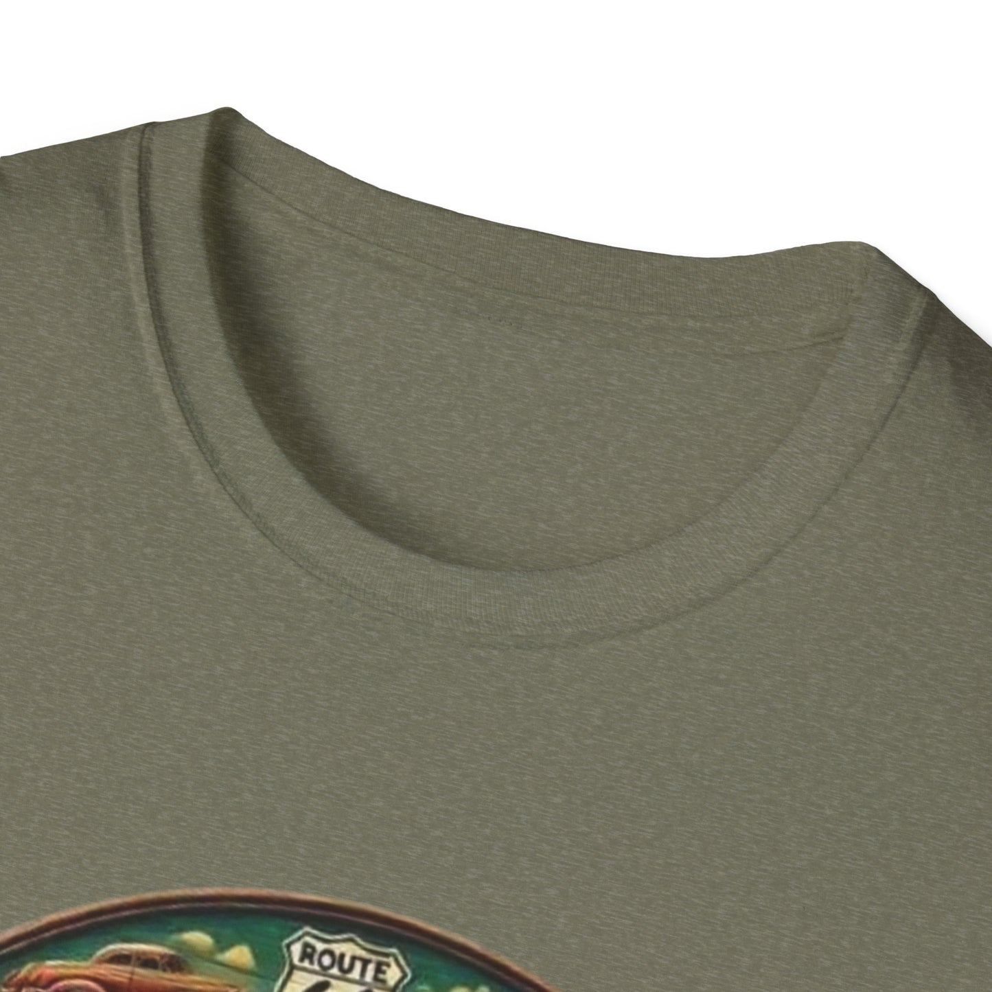 Vintage Route 66 Unisex Softstyle T-Shirt - Retro Travel Vibe