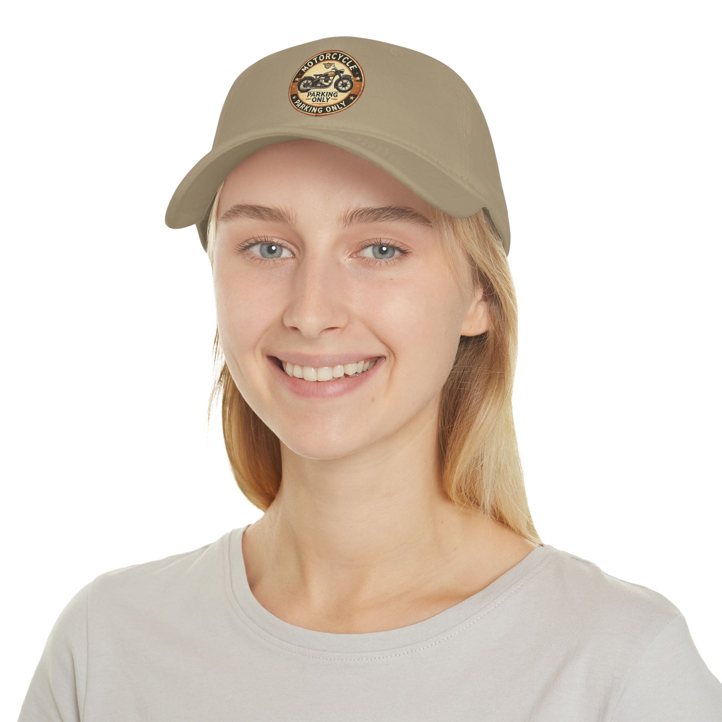 Motorcycle Parking Only Low Profile Baseball Cap, Adjustable Hat, Gift for Bikers, Red Cap, Outdoor Accessories