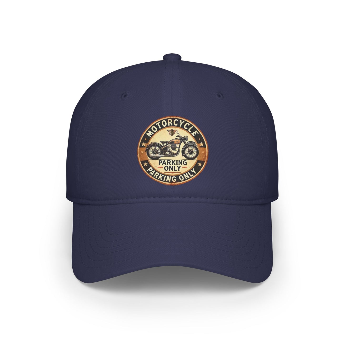 Motorcycle Parking Only Low Profile Baseball Cap, Adjustable Hat, Gift for Bikers, Red Cap, Outdoor Accessories