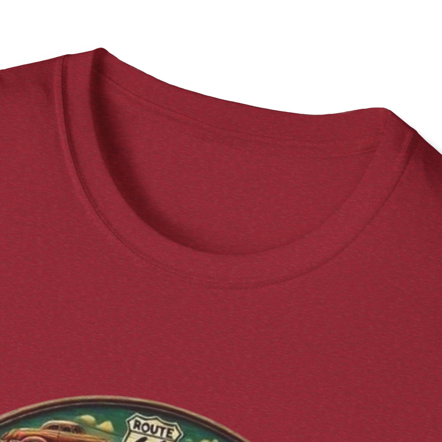 Vintage Route 66 Unisex Softstyle T-Shirt - Retro Travel Vibe