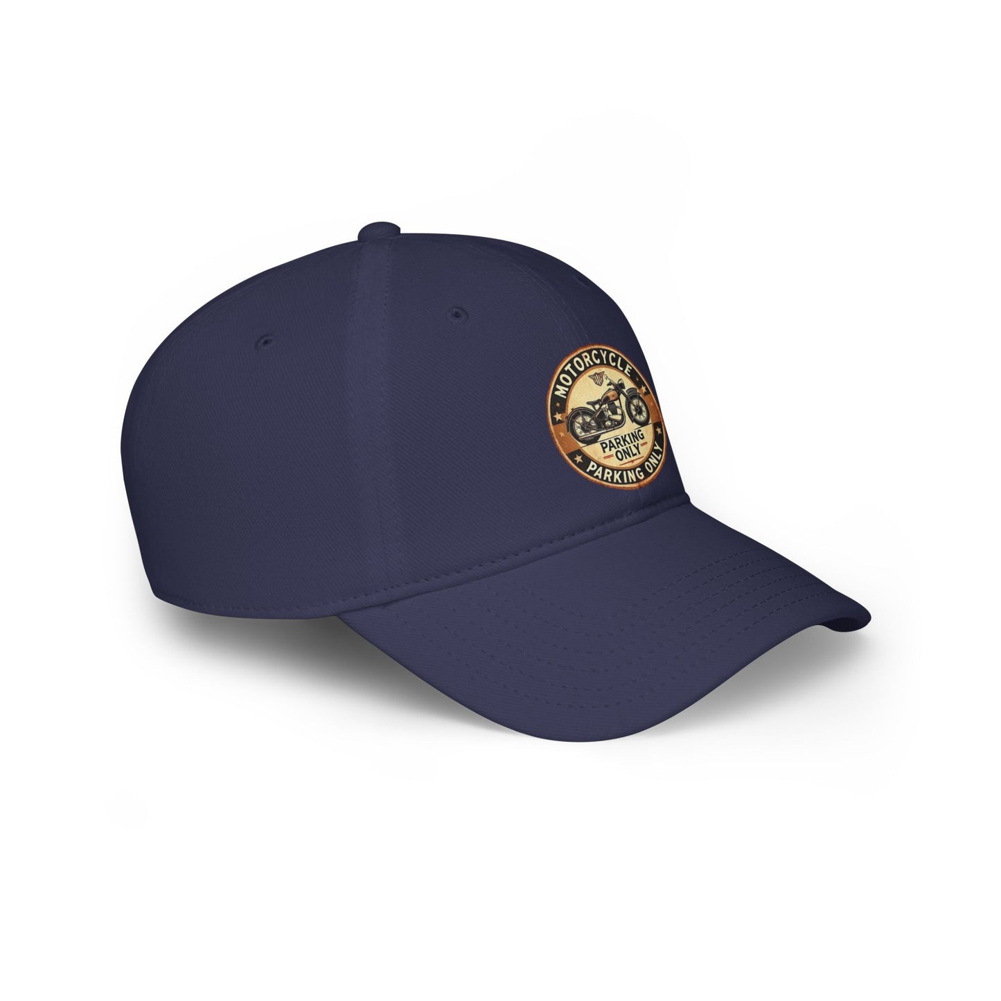 Motorcycle Parking Only Low Profile Baseball Cap, Adjustable Hat, Gift for Bikers, Red Cap, Outdoor Accessories