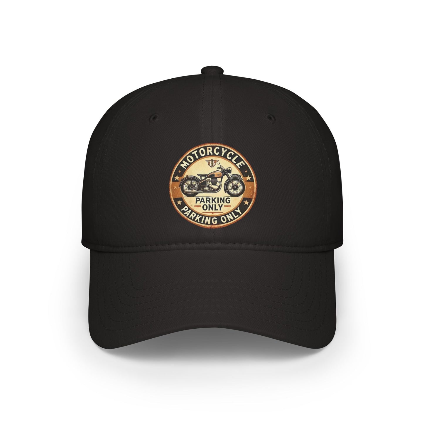 Motorcycle Parking Only Low Profile Baseball Cap, Adjustable Hat, Gift for Bikers, Red Cap, Outdoor Accessories