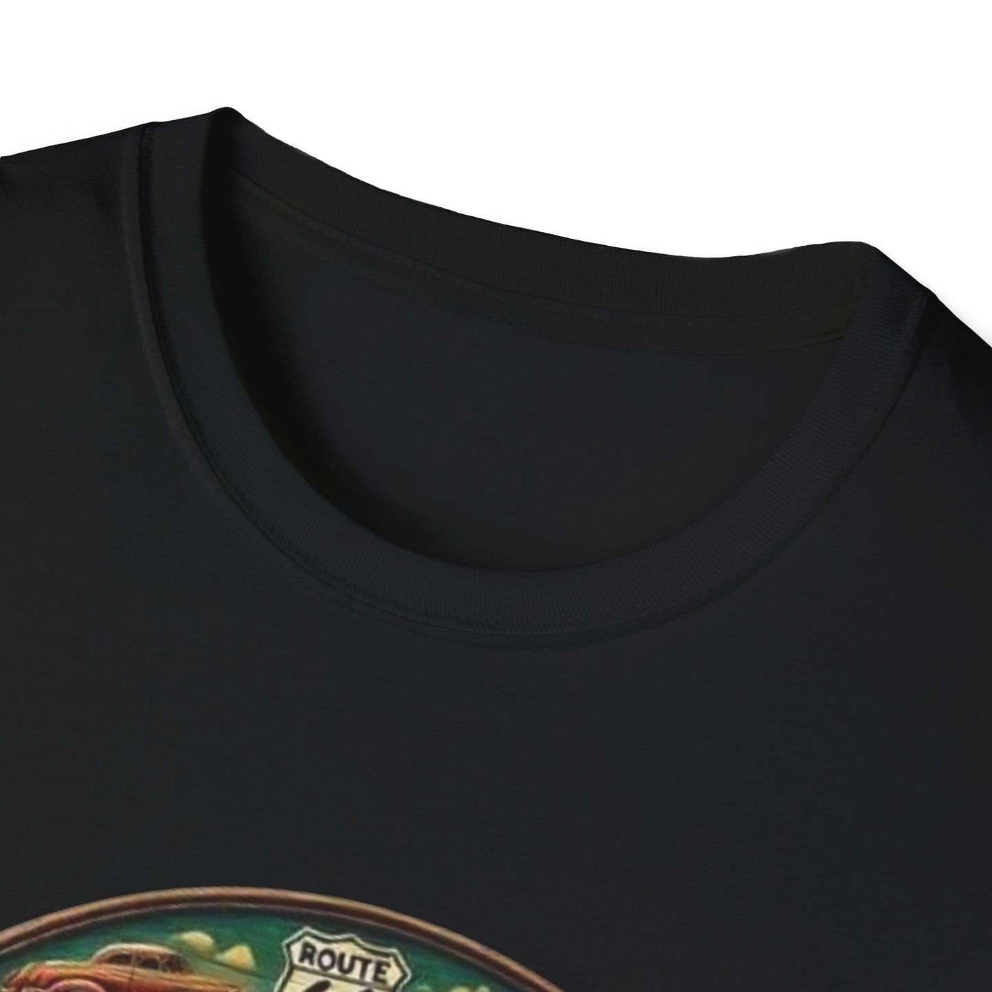Vintage Route 66 Unisex Softstyle T-Shirt - Retro Travel Vibe