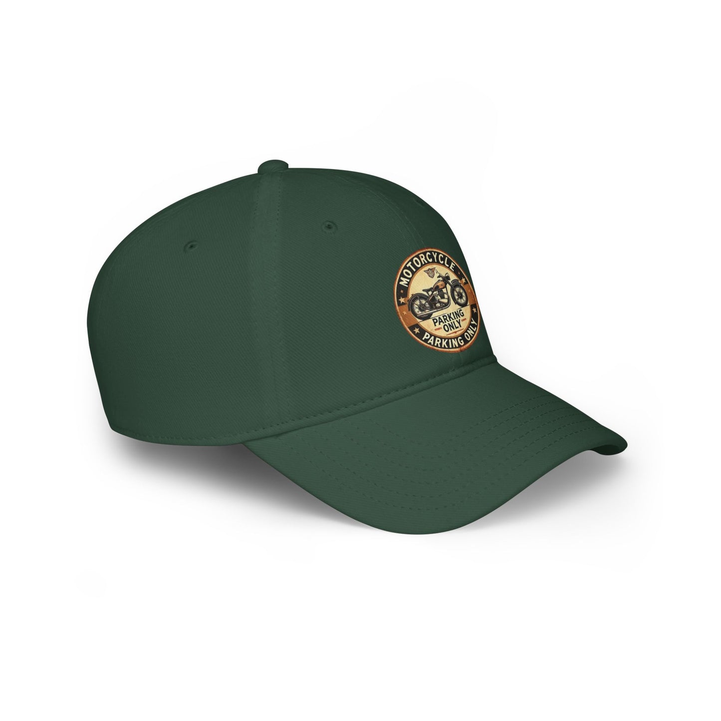 Motorcycle Parking Only Low Profile Baseball Cap, Adjustable Hat, Gift for Bikers, Red Cap, Outdoor Accessories