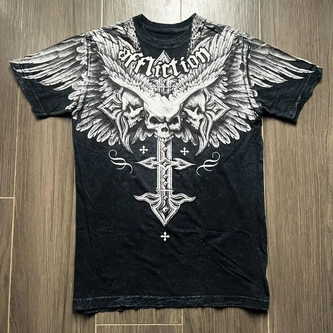 2000s affliction Graphic T-Shirt Mens Large Grunge Wings New Fashion Style Couple Tops Pure Cotton Shirt