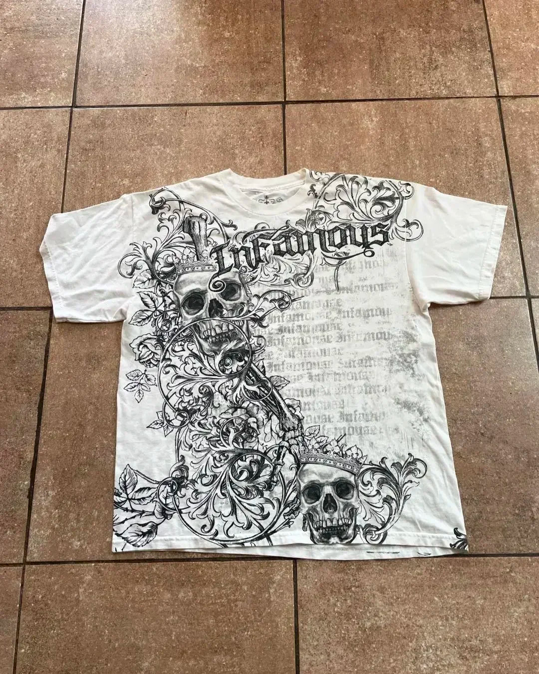 2000s affliction Graphic T-Shirt Mens Large Grunge Wings New Fashion Style Couple Tops Pure Cotton Shirt