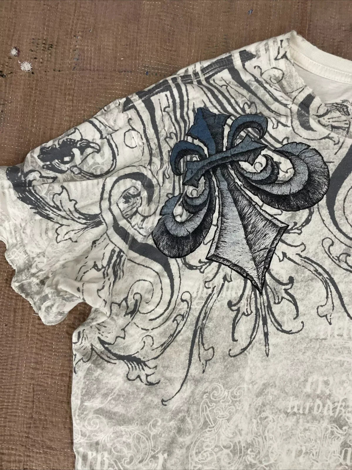 2000s affliction Graphic T-Shirt Mens Large Grunge Wings New Fashion Style Couple Tops Pure Cotton Shirt