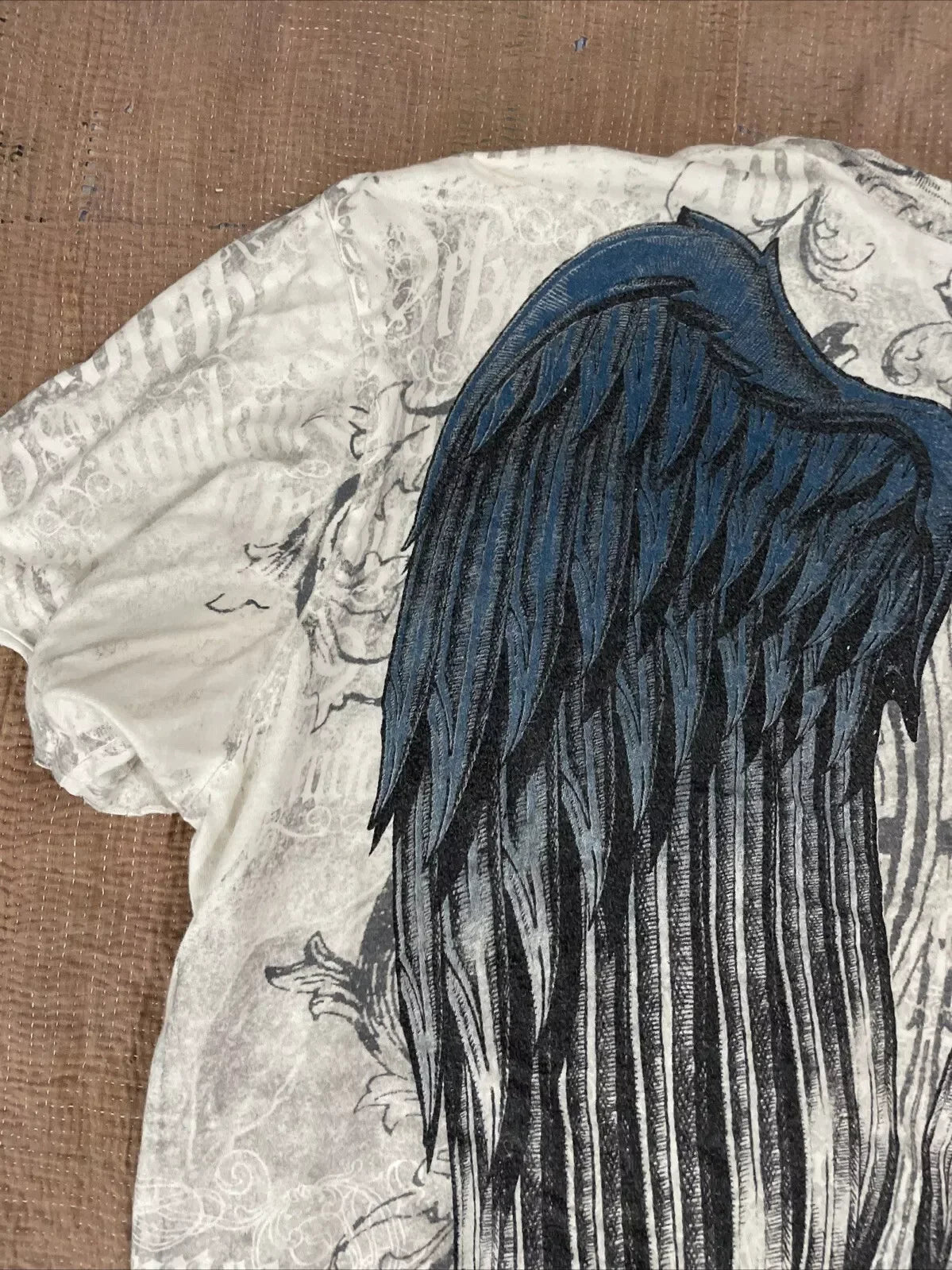 2000s affliction Graphic T-Shirt Mens Large Grunge Wings New Fashion Style Couple Tops Pure Cotton Shirt