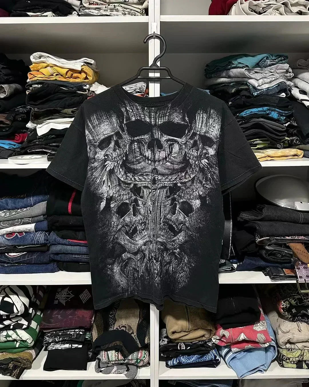 2000s affliction Graphic T-Shirt Mens Large Grunge Wings New Fashion Style Couple Tops Pure Cotton Shirt