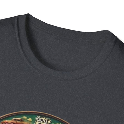 Vintage Route 66 Unisex Softstyle T-Shirt - Retro Travel Vibe
