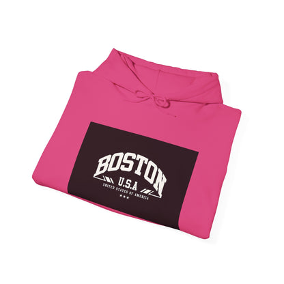 Boston USA Unisex Heavy Blend Hoodie | Cozy Sweatshirt for Travel Lovers, Gift for College Students, Fall Fashion
