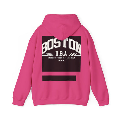 Boston USA Unisex Heavy Blend Hoodie | Cozy Sweatshirt for Travel Lovers, Gift for College Students, Fall Fashion