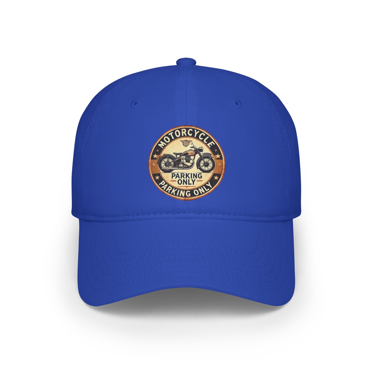 Motorcycle Parking Only Low Profile Baseball Cap, Adjustable Hat, Gift for Bikers, Red Cap, Outdoor Accessories