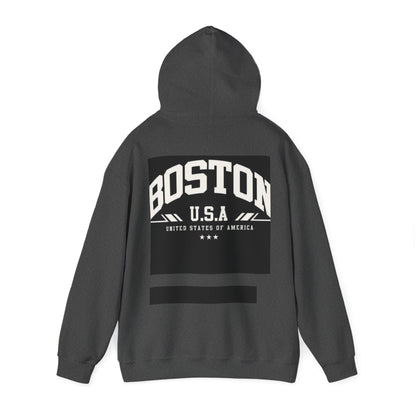 Boston USA Unisex Heavy Blend Hoodie | Cozy Sweatshirt for Travel Lovers, Gift for College Students, Fall Fashion