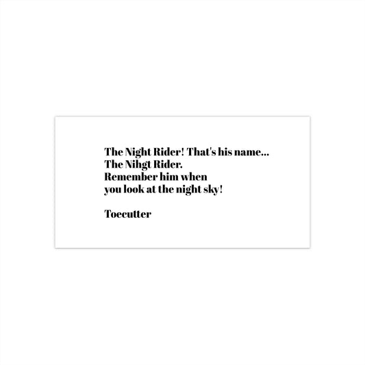 Night Rider Bumper Sticker | Cool Retro Car Decor for Enthusiasts