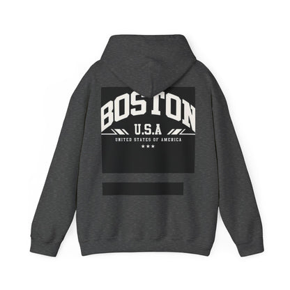 Boston USA Unisex Heavy Blend Hoodie | Cozy Sweatshirt for Travel Lovers, Gift for College Students, Fall Fashion
