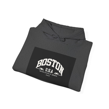 Boston USA Unisex Heavy Blend Hoodie | Cozy Sweatshirt for Travel Lovers, Gift for College Students, Fall Fashion