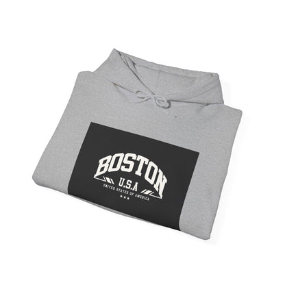 Boston USA Unisex Heavy Blend Hoodie | Cozy Sweatshirt for Travel Lovers, Gift for College Students, Fall Fashion
