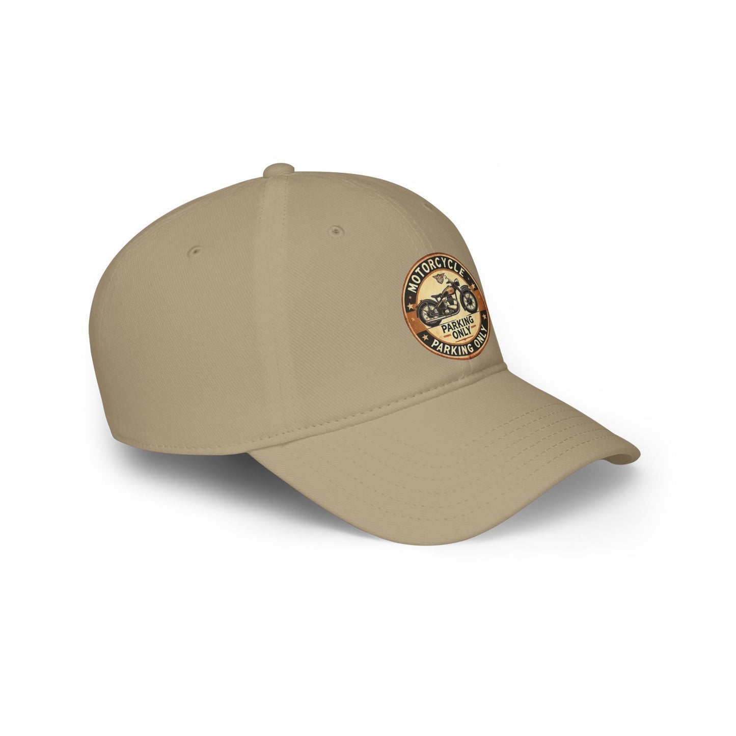 Motorcycle Parking Only Low Profile Baseball Cap, Adjustable Hat, Gift for Bikers, Red Cap, Outdoor Accessories