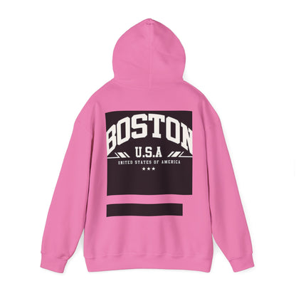Boston USA Unisex Heavy Blend Hoodie | Cozy Sweatshirt for Travel Lovers, Gift for College Students, Fall Fashion