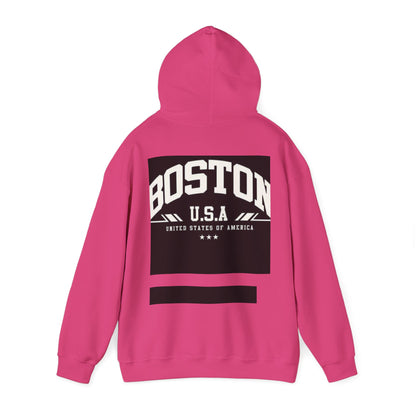 Boston USA Unisex Heavy Blend Hoodie | Cozy Sweatshirt for Travel Lovers, Gift for College Students, Fall Fashion