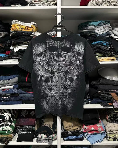 2000s affliction Graphic T-Shirt Mens Large Grunge Wings New Fashion Style Couple Tops Pure Cotton Shirt